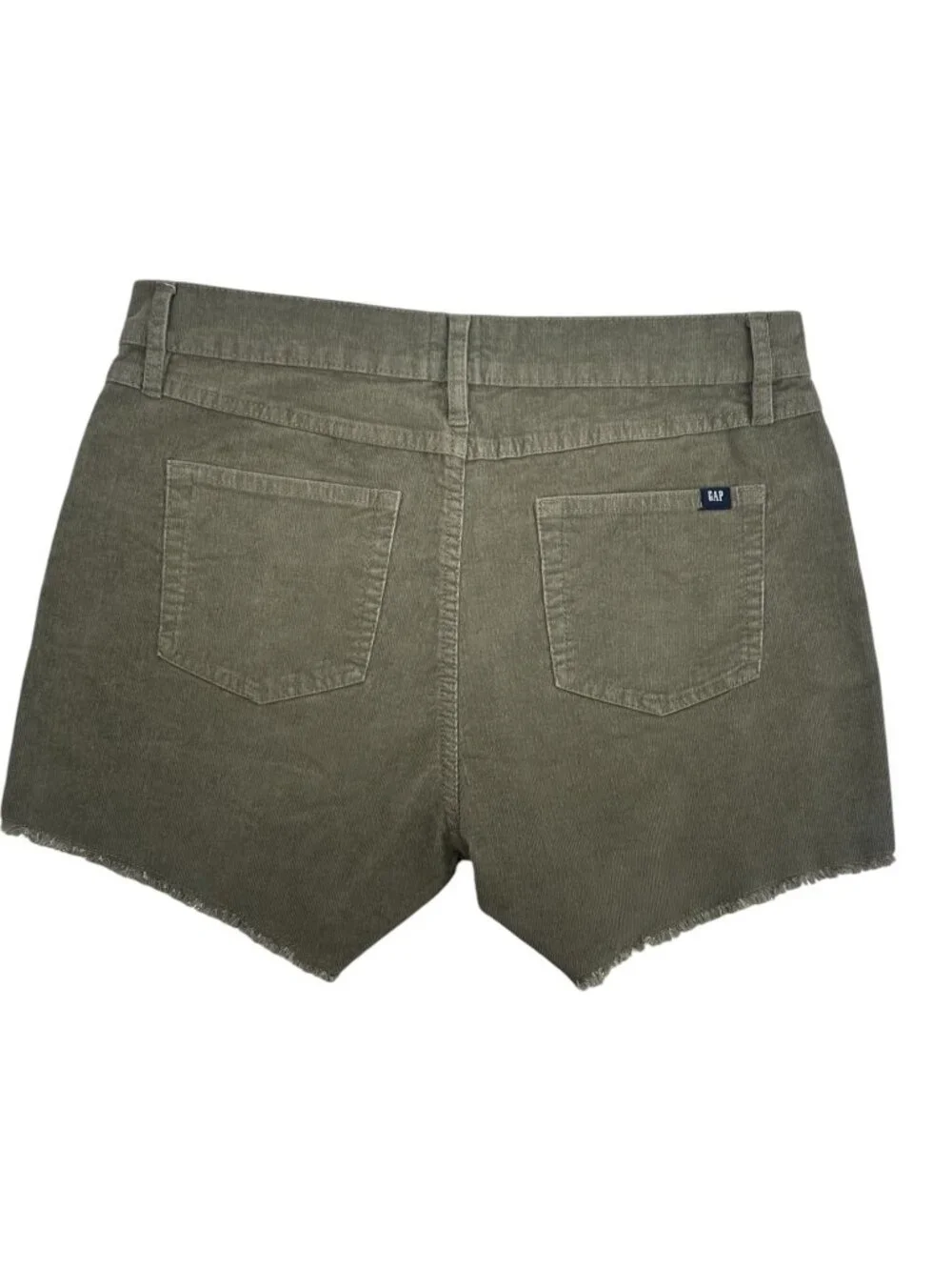 GAP Corduroy Shorts 6 Olive Green Raw Hem Mid Rise Stretch Coastal Preppy NWT